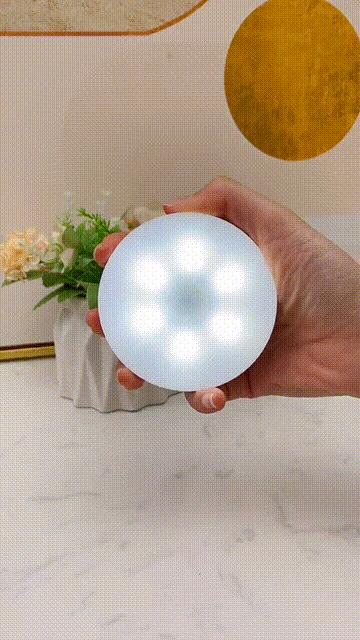 Motion sensor light brightening a kitchen counter